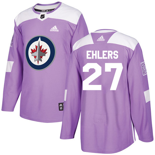 Adidas Winnipeg Jets #27 Nikolaj Ehlers Purple Authentic Fights Cancer Stitched Youth Jersey Youth