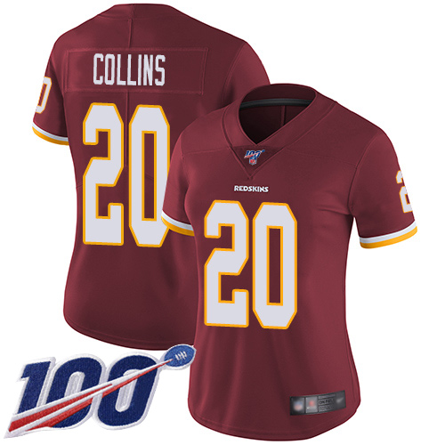 Washington Commanders #20 Landon Collins Burgundy Red Team Color Women's Stitched 100th Season Vapor Limited Jersey Womens