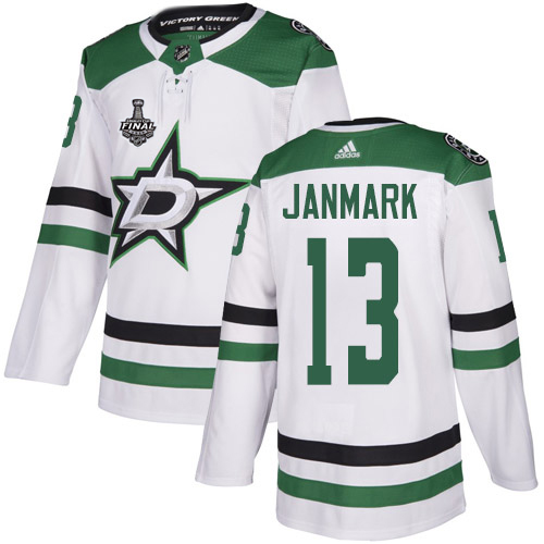 Adidas Dallas Stars #13 Mattias Janmark White Road Authentic Youth 2020 Stanley Cup Final Stitched Jersey Youth