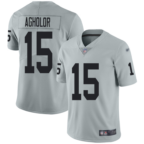Las Vegas Raiders #15 Nelson Agholor Silver Men's Stitched Limited Inverted Legend Jersey Men's