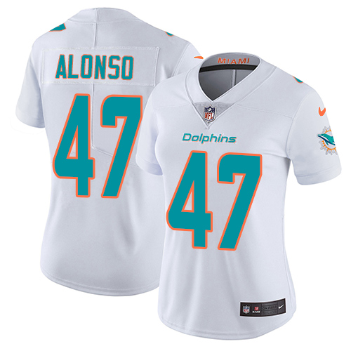 Miami Dolphins #47 Kiko Alonso White Women's Stitched Vapor Untouchable Limited Jersey Womens