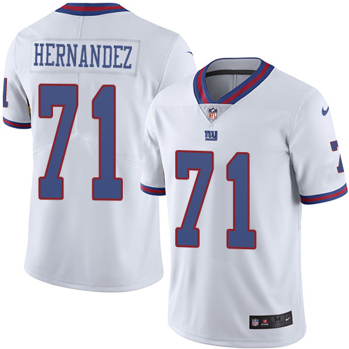 New York Giants #71 Will Hernandez White Men's Stitched Limited Rush Jersey Men's