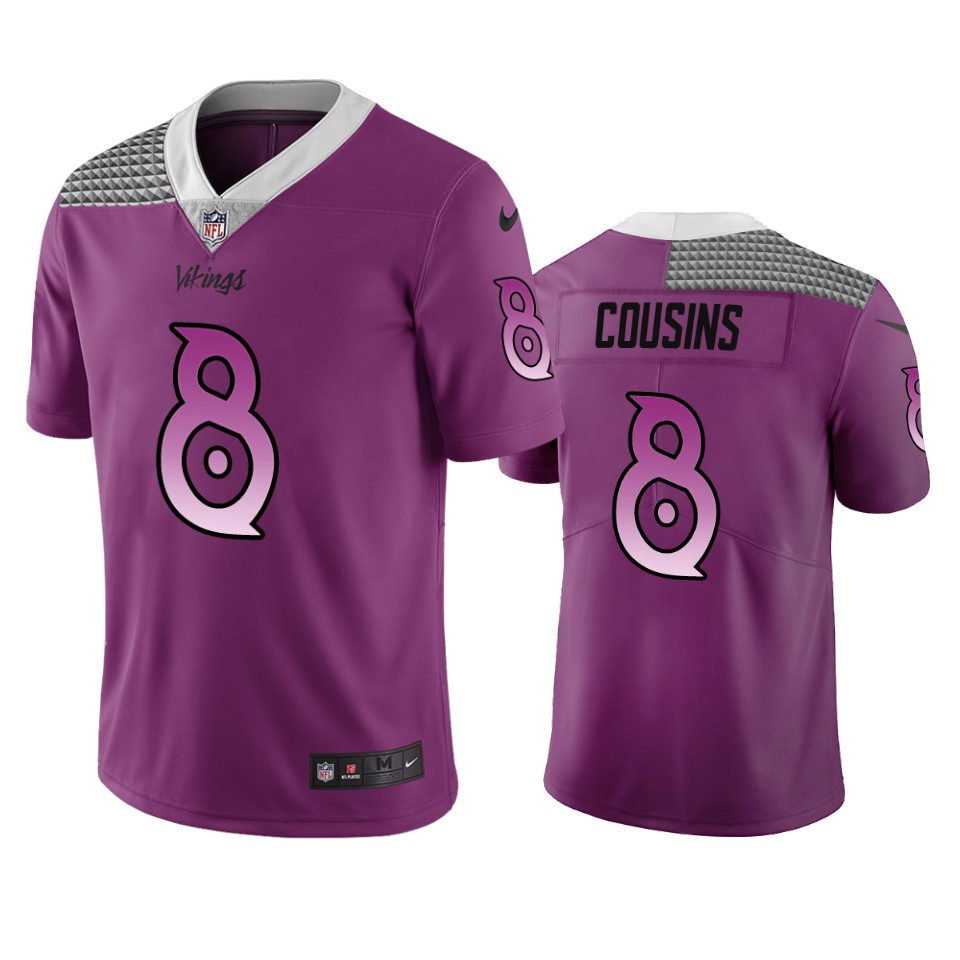Minnesota Vikings #8 Kirk Cousins Purple Vapor Limited City Edition Jersey