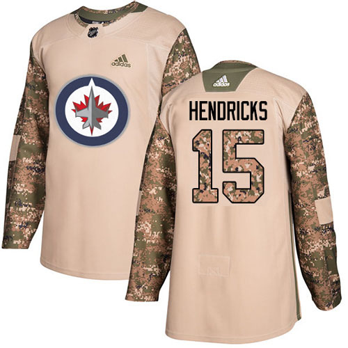 Adidas Winnipeg Jets #15 Matt Hendricks Camo Authentic 2017 Veterans Day Stitched Jersey Men's