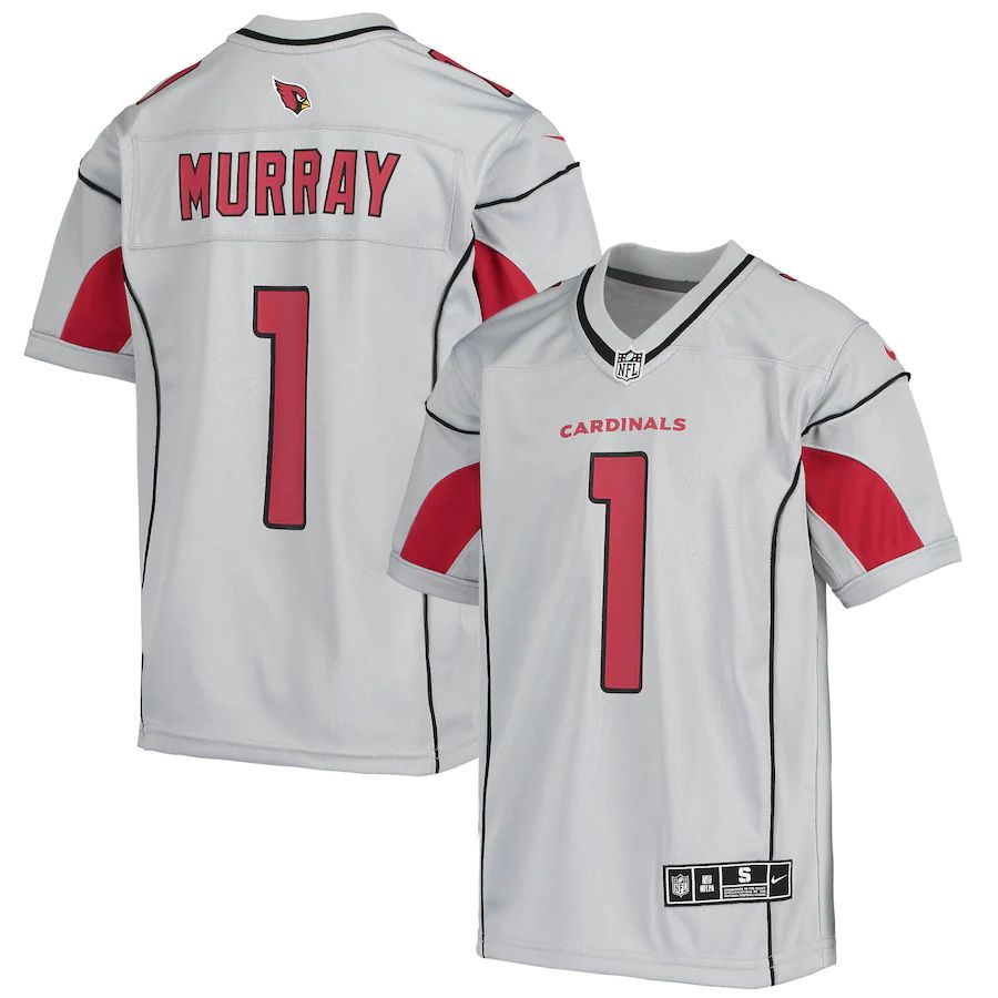 Arizona Cardinals #1 Kyler Murray Youth Silver Inverted Team Game Jersey