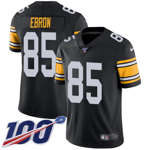 Pittsburgh Steelers #85 Eric Ebron Black Alternate Youth Stitched 100th Season Vapor Untouchable Limited Jersey Youth