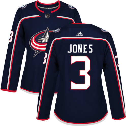 Adidas Columbus Blue Jackets #3 Seth Jones Navy Blue Home Authentic Women's Stitched Jersey Womens