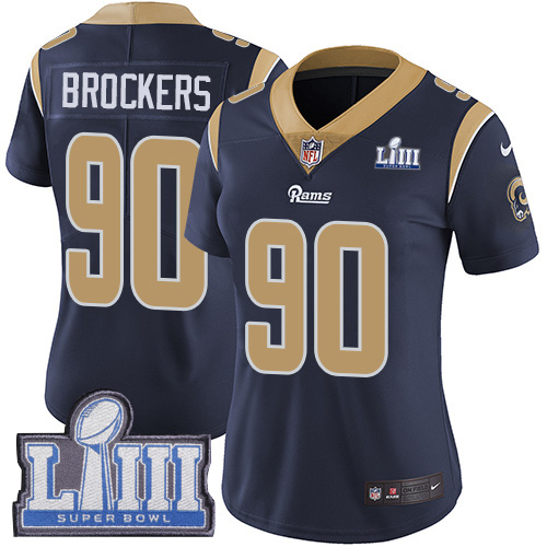 Los Angeles Rams #90 Michael Brockers Navy Blue Team Color Super Bowl LIII Bound Women's Stitched Vapor Untouchable Limited Jersey Womens