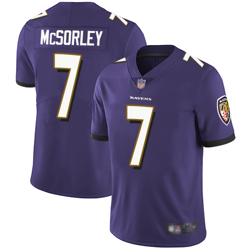 Baltimore Ravens #7 Trace McSorley Purple Team Color Youth Stitched Vapor Untouchable Limited Jersey Youth