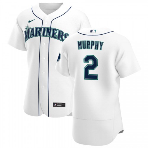 Seattle Seattle Mariners #2 Tom Murphy Men's White Home 2020 Authentic Player Jersey Men's
