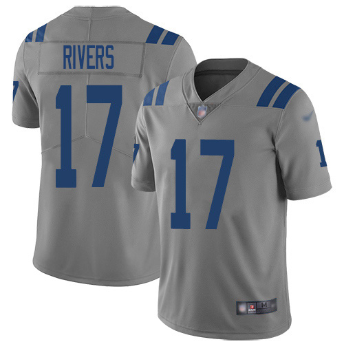 Indianapolis Colts #17 Philip Rivers Gray Men's Stitched Limited Inverted Legend Jersey Men's