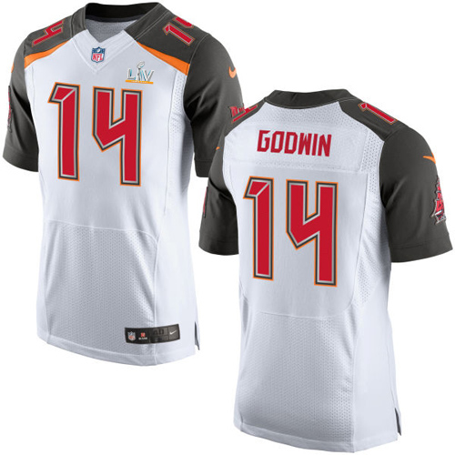 Buccaneers #14 Chris Godwin White Men's Super Bowl LV Bound Stitched New Elite Jersey