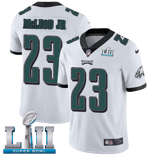 Philadelphia Eagles #23 Rodney McLeod Jr White Super Bowl LII Youth Stitched Vapor Untouchable Limited Jersey Youth