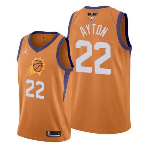 Phoenix Phoenix Suns #22 Deandre Ayton Mens 2021 Finals Bound Statement Edition Jersey Orange Mens