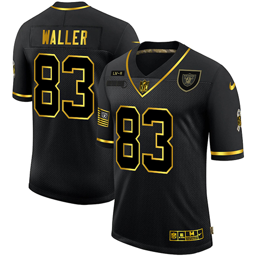 Las Vegas Raiders #83 Darren Waller Men's 2020 Salute To Service Golden Limited Jersey Black