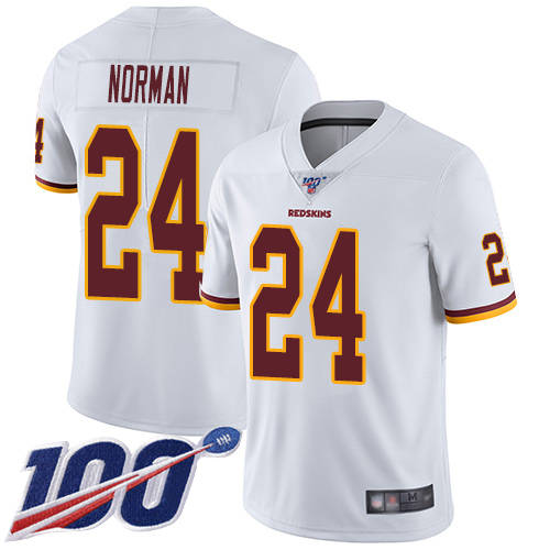 Washington Commanders #24 Josh Norman White Men's Stitched 100th Season Vapor Limited Jersey Men's