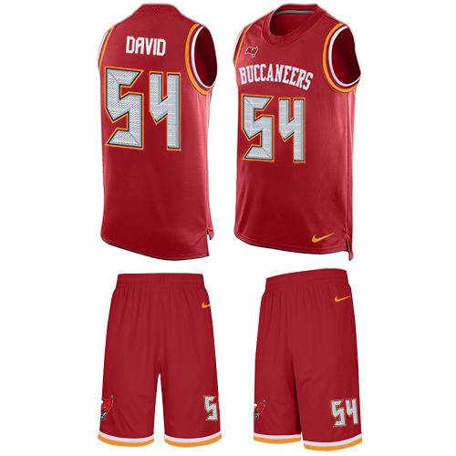 Buccaneers #54 Lavonte David Red Team Color Men's Stitched Limited Tank Top Suit Jersey