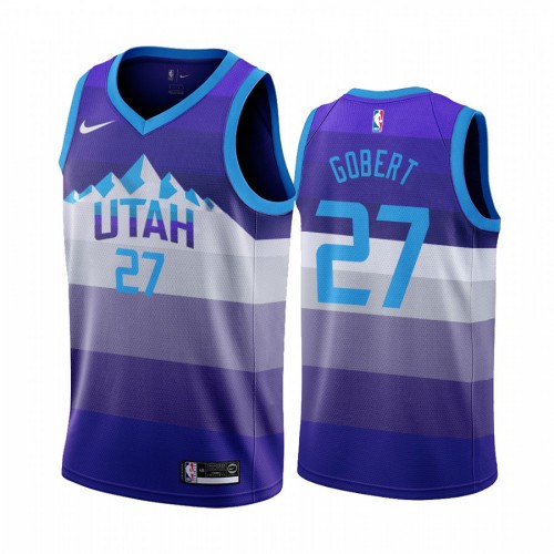 Utah Jazz #27 Rudy Gobert Mens Hardwood Classic Jersey Purple Mens