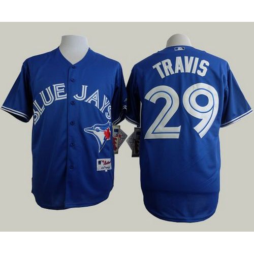 Toronto Blue Jays #29 Devon Travis Blue Alternate Cool Base Stitched Jersey Men's