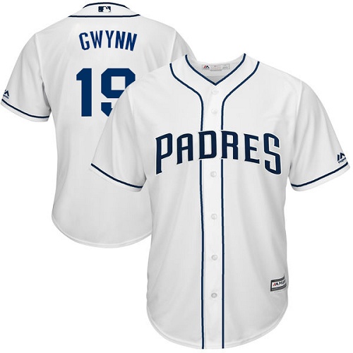 San Diego Padres #19 Tony Gwynn White Cool Base Stitched Youth Jersey Youth
