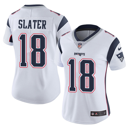 Patriots #18 Matt Slater White Women's Stitched Vapor Untouchable Limited Jersey