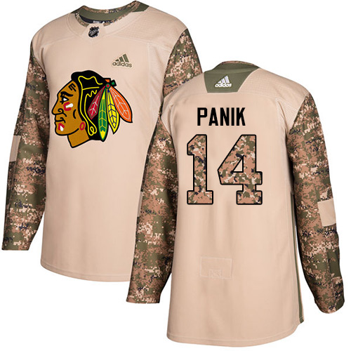 Adidas Chicago Blackhawks #14 Richard Panik Camo Authentic 2017 Veterans Day Stitched Youth Jersey Youth