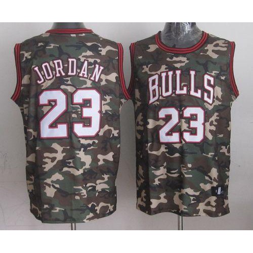 Chicago Bulls #23 Michael Jordan Camo Stealth Collection Stitched Jersey Mens