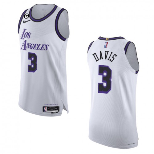 Los Angeles Los Angeles Lakers #3 Anthony Davis White 2022-23 Authentic Jersey - City Edition Mens