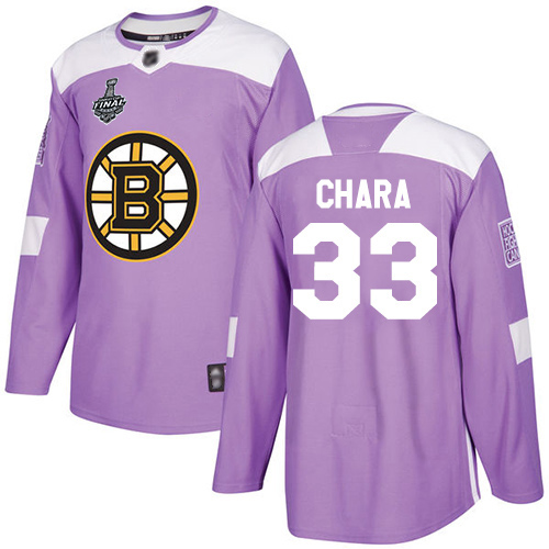Adidas Boston Bruins #33 Zdeno Chara Purple Authentic Fights Cancer Stanley Cup Final Bound Stitched Jersey Men's