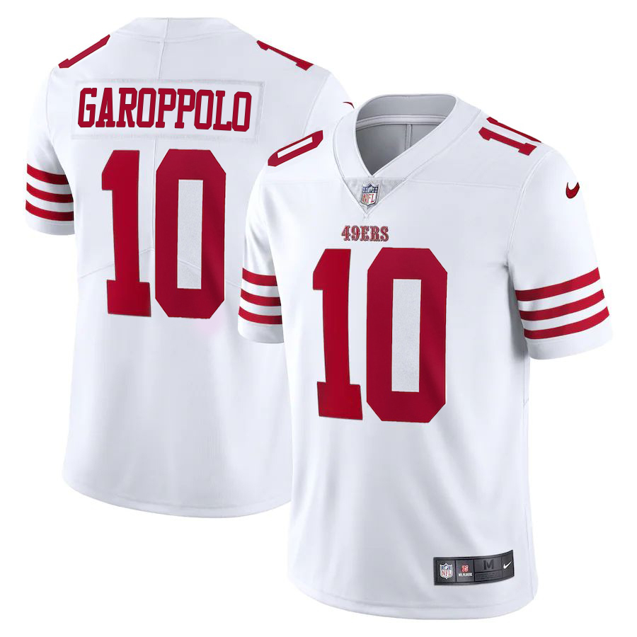 San Francisco 49ers #10 Jimmy Garoppolo White Men's 2022-23 Limited Stitched Vapor Untouchable Jersey