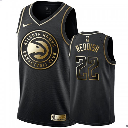 Atlanta Hawks #22 Cam Reddish Mens Black Golden Edition Swingman Jersey Mens
