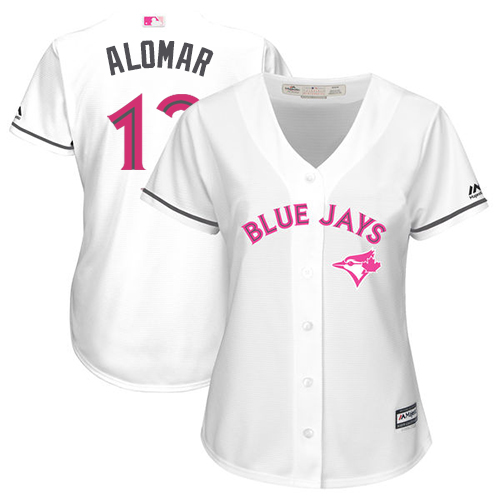 Toronto Blue Jays #12 Roberto Alomar White Mother's Day Cool Base Women's Stitched Jersey Womens