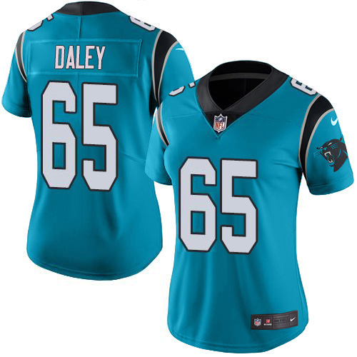 Carolina Panthers #65 Dennis Daley Blue Alternate Women's Stitched Vapor Untouchable Limited Jersey Womens