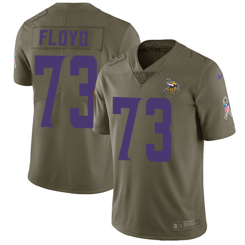 Minnesota Vikings #73 Sharrif Floyd Olive Men's Stitched Limited 2017 Salute to Service Jersey Men's