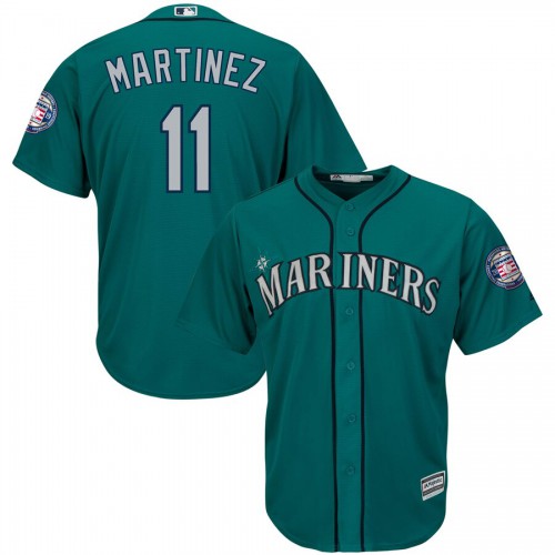 Seattle Seattle Mariners #11 Edgar Martinez Majestic 2019 Hall of Fame Induction Alternate Cool Base Player Jersey Northwest Green Men's