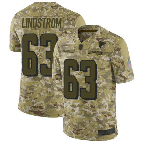 Atlanta Falcons #63 Chris Lindstrom Camo Youth Stitched Limited 2018 Salute to Service Jersey Youth