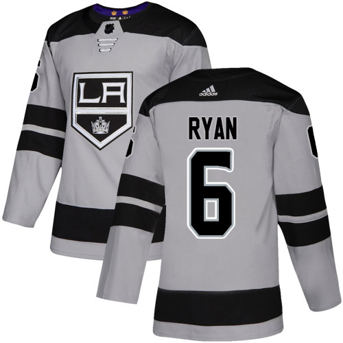 Adidas Los Angeles Kings #6 Joakim Ryan Gray Alternate Authentic Stitched Jersey Men's