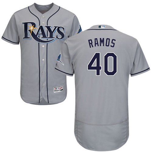 Tampa Bay Rays #40 Wilson Ramos Grey Flexbase Authentic Collection Stitched Jersey Men's