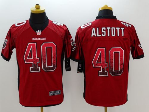Buccaneers #40 Mike Alstott Red Team Color Men's Stitched Elite Drift Fashion Jersey