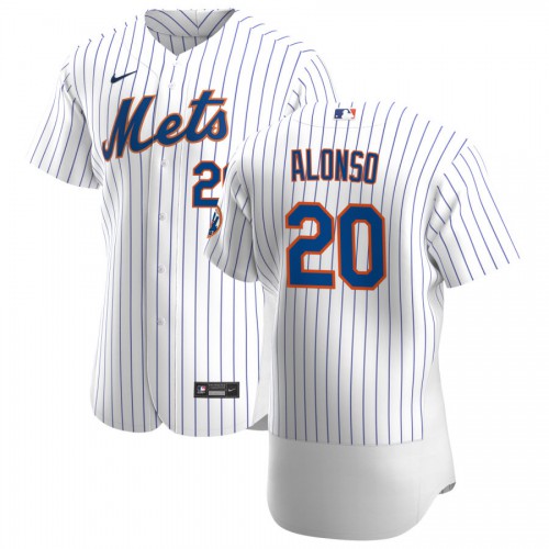 New York New York Mets #20 Pete Alonso Men's White Home 2020 Authentic Player Jersey Men's