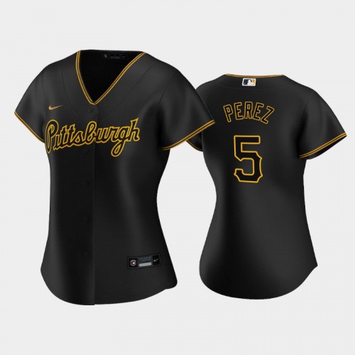 Pittsburgh Pittsburgh Pirates #5 Michael Perez Game Women's Alternate Jersey - Black Womens