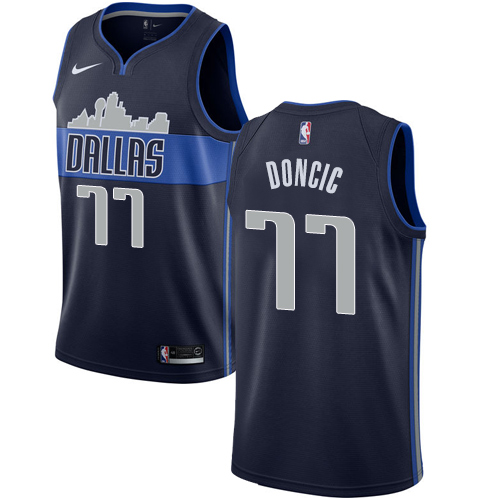 Dallas Mavericks #77 Luka Doncic Navy Swingman Statement Edition Jersey Mens