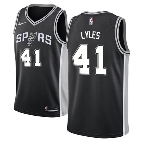 San Antonio Spurs #41 Trey Lyles Black Swingman Icon Edition Jersey Mens