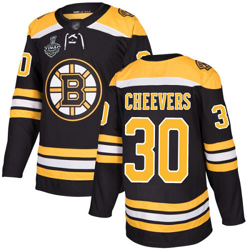 Adidas Boston Bruins #30 Gerry Cheevers Black Home Authentic Stanley Cup Final Bound Stitched Jersey Men's