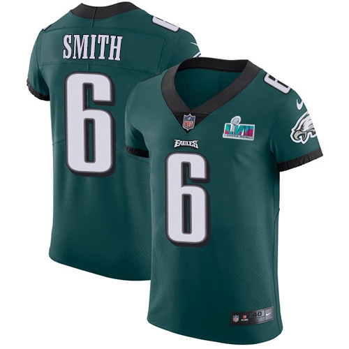 Eagles #6 DeVonta Smith Green Team Color Super Bowl LVII Patch Men's Stitched Vapor Untouchable Elite Jersey
