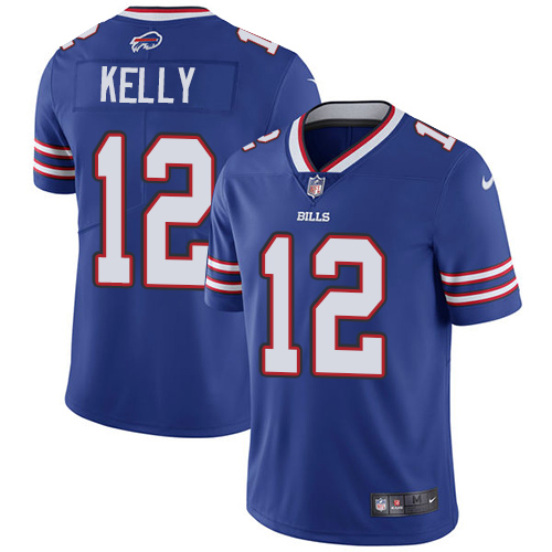 Bills #12 Jim Kelly Royal Blue Team Color Youth Stitched Vapor Untouchable Limited Jersey