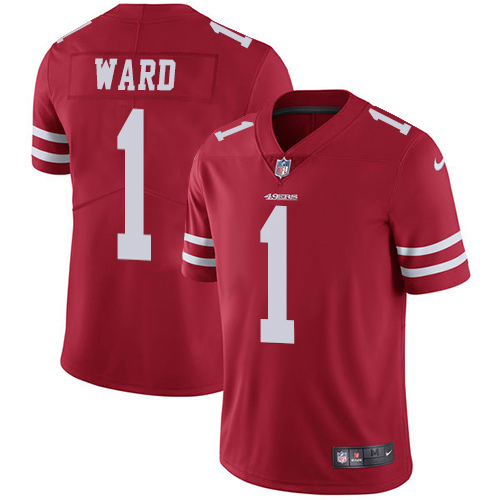 49ers #1 Jimmie Ward Red Team Color Men's Stitched Vapor Untouchable Limited Jersey