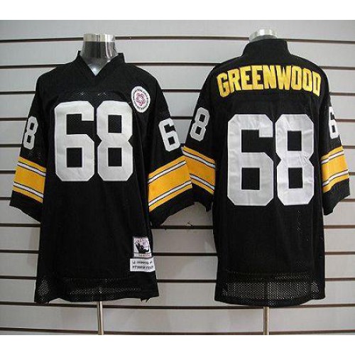 Mitchell And Ness Pittsburgh Steelers #68 L.C. Greenwood Black Stitched Jersey Men's