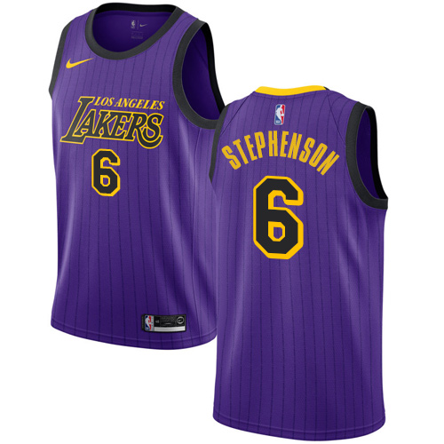 Los Angeles Lakers #6 Lance Stephenson Purple Swingman City Edition 2018/19 Jersey Mens