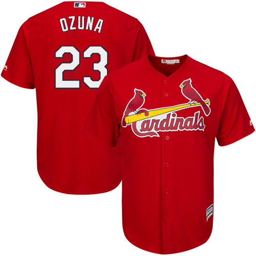 St.Louis Cardinals #23 Marcell Ozuna Red Cool Base Stitched Youth Jersey Youth